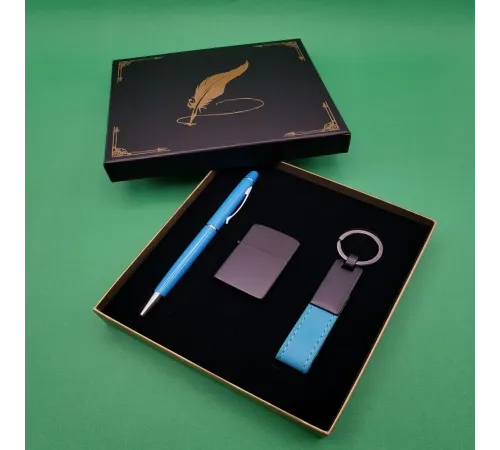 Çakmak Anahtarlık Ve Tükenmez Kalem Turkuaz