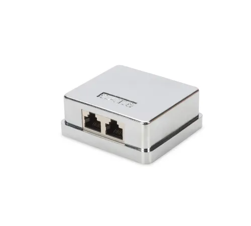 CAT 6 Sıva Üstü 2’li Kutu, Keystone Modül dahil, Zırhlı/Shielded