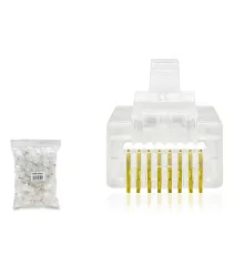 Cat5 Konnektör Ez Rj45 Delikli 100Lü Paket Şeffaf HDX5062