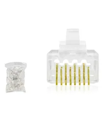 Cat6 Konnektör Ez Rj45 Delikli 100Lü Paket Şeffaf HDX5063
