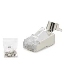 Cat7 Konnektör 25Li Paket Metal Sılver HDX5055