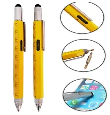 Cetvel Tasarımlı İlginç Tükenmez Kalem Sarı