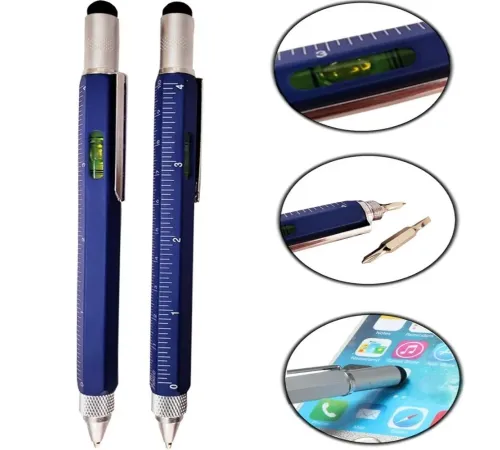 Cetvelli Tornavidali Su Terazili İlginç Dokunmatik Mimar Mavi Kalem