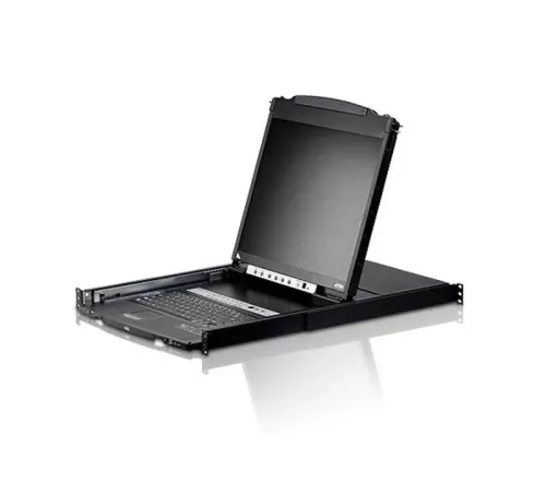 Çift Sürgülü Kasaya Sahip, 19" LCD Ekran, Touchpad’i ve Türkçe Klavye&#039;si Bulunan 8 Port PS/2-USB KVMP™  (Periferi/ Çevre Cihazlarla (USB) Bağlantı Kurabilir) Switch (8 Port Dual Rail LCD KVM Switch)