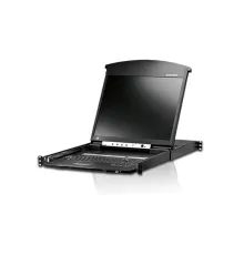 Çift Sürgülü Kasaya Sahip, 19" LCD Ekran, Türkçe Klavye ve Touchpad&#039;i Bulunan 16 Port Cat 5 KVM Over the Net, Konsol Sayısı 2 (İlave konsol portu sayesinde ikinci bir lokal kullanıcı çalışabilir.) (16-Port 19in. Dual Rail CAT5 LCD KVM Over t