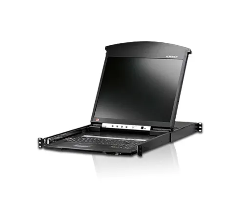 Çift Sürgülü Kasaya Sahip, 19" LCD Ekran, Türkçe Klavye ve Touchpad&#039;i Bulunan 16 Port Cat 5 KVM Over the Net, Konsol Sayısı 2 (İlave konsol portu sayesinde ikinci bir lokal kullanıcı çalışabilir.) (16-Port 19in. Dual Rail CAT5 LCD KVM Over t