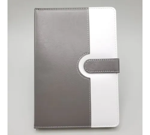 Çizgili Termo Deri Defter Gri