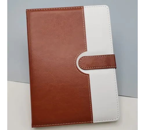 Çizgili Termo Deri Defter Kahverengi