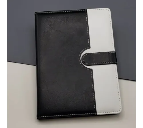 Çizgili Termo Deri Defter Siyah