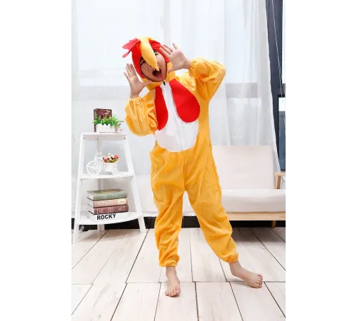 Çocuk Horoz Kostümü - Tavuk Kostümü 2-3 Yaş 80 cm