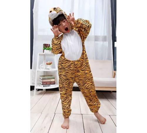 Çocuk Kaplan Kostumu - Aslan Kostümü 4-5 Yaş 100 cm