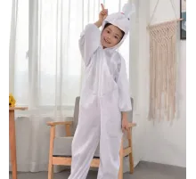 Çocuk Tavşan Kostümü Beyaz Renk 4-5 Yaş 100 cm