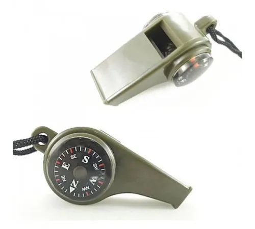 Çok Fonksiyonlu Düdük Pusula Kamp Termometre Acil Survival Dişli Düdük