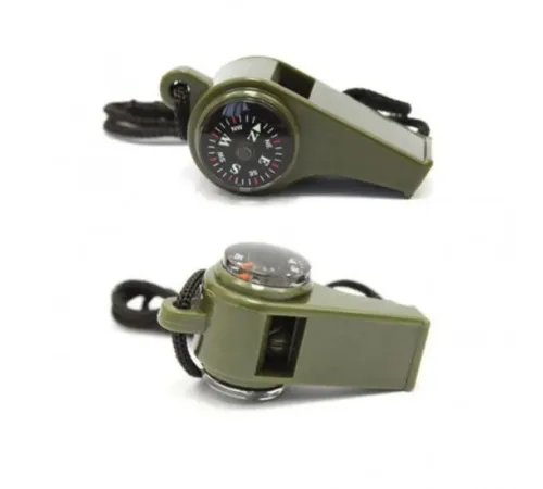 Çok Fonksiyonlu Düdük Pusula Kamp Termometre Acil Survival Dişli Düdük