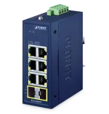 Compact Industrial 6-Port 10/100/1000T + 2-Port 100/1000X SFP Ethernet Switch
