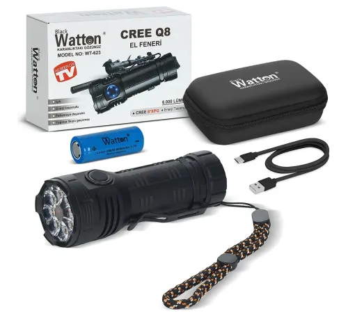 Cree Q8- XQG 8+1 Led Şarjlı El Feneri WT-623