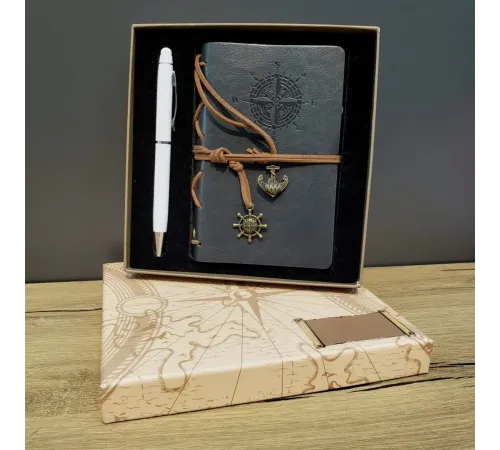 Defter Ve Kalem Kutulu Set Gri