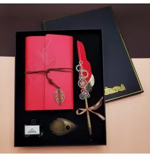 Defterli Divit Kalem Seti Kırmızı