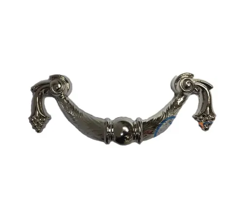 Dekoratif Zamak Üzümlü Kulp - 64mm, Nikel, 100 Adet