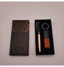 Deri Anahtarlık Ve Bakır Roller Kalem Seti