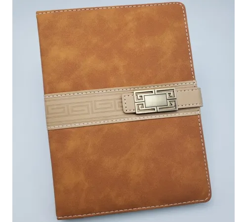 Deri Kapaklı Çizgili Not Defteri Taba