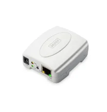 Digitus 1 port Fast Ethernet Print Server, 1 x USB 2.0 port, 1 x RJ45<br>
Digitus USB Print Server, 1-Port 1x RJ45, 1x USB A, USB 2.0