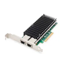Digitus 10Gbps Çift Port Ethernet Adaptörü<br>Digitus 10Gbps Dual Port Ethernet Server Adapter, PCIe X8, Intel X540 BT2
