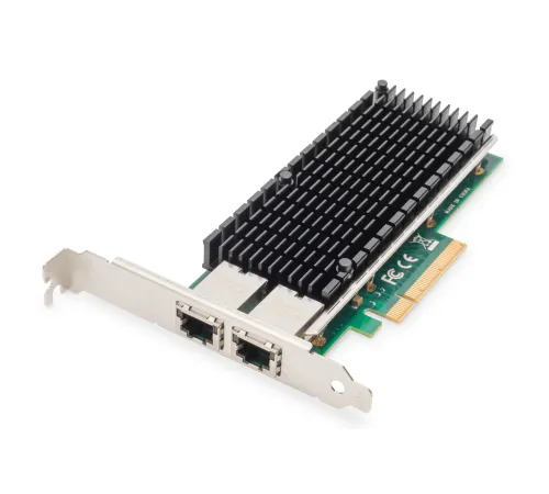 Digitus 10Gbps Çift Port Ethernet Adaptörü<br>Digitus 10Gbps Dual Port Ethernet Server Adapter, PCIe X8, Intel X540 BT2