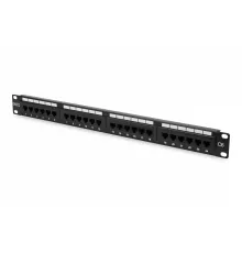 Digitus 19" 24 Port Cat-6 UTP Patch Panel, 8P8C, 50 μ (Mikron), Altın Kontak, LSA, 1U, Zırhsız