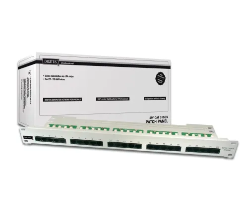 Digitus 19 Inch 25 port CAT-3 ISDN Patch Panel, Zırhsız