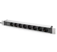 Digitus 1U Aluminyum PDU, 19" Rack Kabine Monte Edilebilir, 8 x priz çıkışlı, 2 metre güç kablolu, C320 priz yuvası, voltaj değeri 250 VAC 50 / 60 Hz, akım 16A, maksimum güç 4000 W<br>
Digitus 1U Aluminium PDU, 19" Rackmountable, 8 x safet