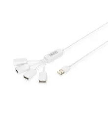 Digitus 4 Port USB 2.0 Hub, kablo formunda çok kollu, plastik<br>
Digitus Slim Spider USB Hub
