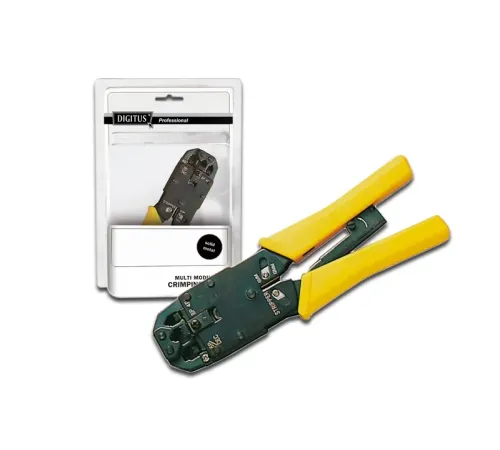 Digitus 8P/8C (RJ-45), 6P/6C (RJ-12), 6P/4C (RJ-11), 4P4C, 4P2C, 6P6C-DEC ve zırhlı 8P/8C (RJ-45) Modüler Fişler İçin Crimp Aleti/Sıkma Pensi ve Kablo Kılıfı Sıyırma Aleti