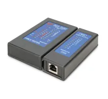 DIGITUS Cable tester, network, RJ45, Single side Tester main device, remote unit, PoE tester, with case