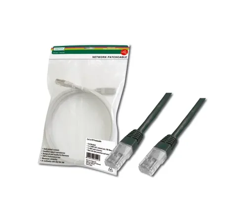 Digitus Cat-5e UTP Patch Kablosu, 5 metre, AWG 26/7, Siyah Renk, 3P sertifikalı