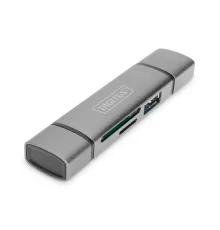 Digitus Çift Kart Okuyucu Hub, USB-C™ / USB 3.0, OTG ( Combo Kart Okuyucu Hub (USB-C + USB 3.0),  1 x SD, 1 x MicroSD, 1 x USB 3.0, gri renk)<br>
Digitus Dual Card Reader Hub USB-C™ / USB 3.0, OTG ( Combo Card Reader Hub (USB-C+USB 3.0) 1x SD, 1x Mi