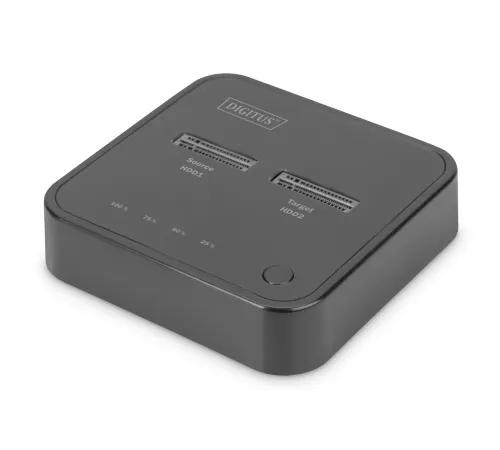 Digitus Çift Yuvalı M.2 NVME SSD&#039;ler için Docking Station, Çevrimdışı Klonlama Özelliği, Bağlantı USB-C<br>
Digitus Dual M.2 NVME SSD Docking Station With Offline Clone Function, USB-C