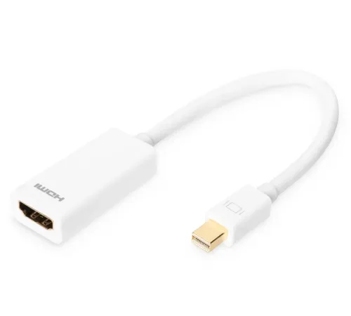 DIGITUS DisplayPort Adapter / Converter, Type mini-DP - HDMI A M/F, 0.15m, DP 1.1a compatible, wh