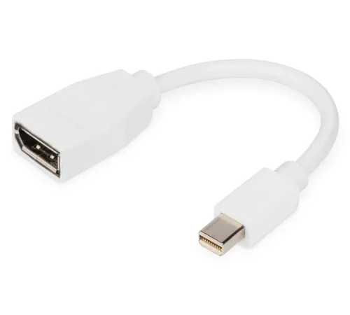 Digitus DisplayPort Adaptörü, mini DP Erkek <-> DP Dişi, 0.15 metre , DP 1.2 uyumlu<br>
Digitus DisplayPort Adapter, mini DP - DP M/F, 0.15m, DP 1.2 conform