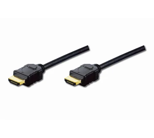 Digitus HDMI High Speed with Ethernet Bağlantı Kablosu (HDMI 1.3), Full HD, 1080p, HDMI Tip A Erkek - HDMI Tip A Erkek, 5 metre, çift kat zırhlı, altın kaplama, siyah renk