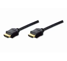 Digitus HDMI High Speed with Ethernet Bağlantı Kablosu (HDMI 1.3), Full HD, 1080p, HDMI Tip A Erkek - HDMI Tip A Erkek, 3 metre, çift kat zırhlı, altın kaplama, siyah renk