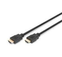 DIGITUS HDMI High Speed with Ethernet connection cable, HDMI High Speed Connection Cable, Type A M/M, 1.0m, w/Ethernet, Ultra HD, 4K@60Hz, gold, bl