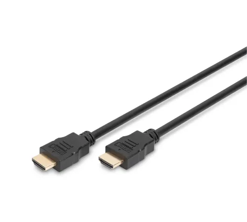DIGITUS HDMI High Speed with Ethernet connection cable, HDMI High Speed Connection Cable, Type A M/M, 1.0m, w/Ethernet, Ultra HD, 4K@60Hz, gold, bl