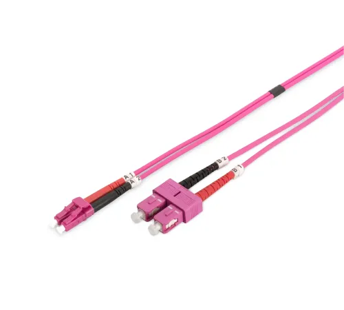 Digitus LC-SC Fiber Optik Patch Cord, Duplex, Multimode, OM4, 50/125 µ, 3 metre