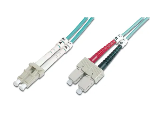 Digitus LC-SC Fiber Optik Patch Kablo, 10 metre, Multimode, Duplex, 50/125, OM3