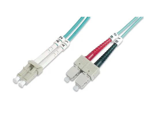 Digitus LC-SC Fiber Optik Patch Kablo, 20 metre, Multimode, Duplex, 50/125, OM3