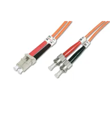 Digitus LC-ST Fiber Optik Patch Kablo, Multimode, Duplex, OM2 50/125, 1 metre<br> 
Digitus Fiber Optik Patch Cord, duplex, LC to ST MM OM2 50/125 µ, 1 m