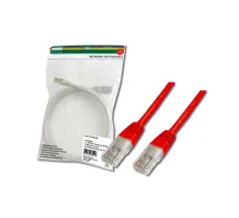 Digitus Patch Kablo, UTP, CAT. 5E, 1 metre, AWG 26/7, Kırmızı Renk, 3P sertifikalı