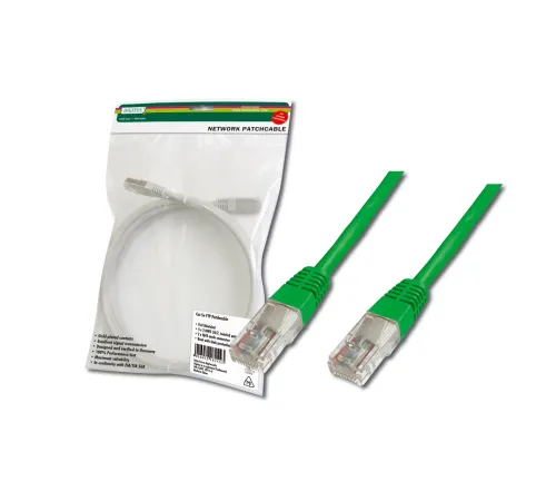 Digitus Patch Kablo, UTP, CAT. 5E, 5 metre, AWG 26/7, Yeşil Renk, 3P sertifikalı