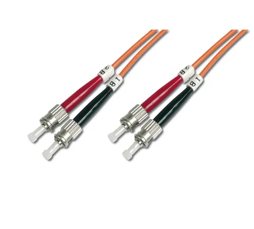 Digitus ST-ST Fiber Optik Patch Kablo, 3 metre, Multimode, Duplex, 50/125